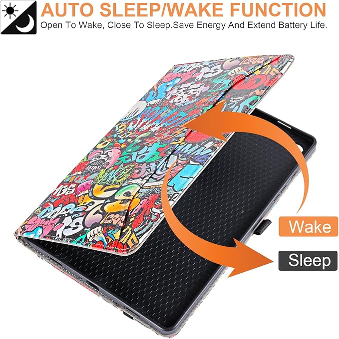 for Samsung Galaxy Tab A9 Plus Case Multiangle Stand for Samsung Tab A9 Plus Tablet Case 11 Inch SM-X210/SM-X216/SM-X218,Graffiti