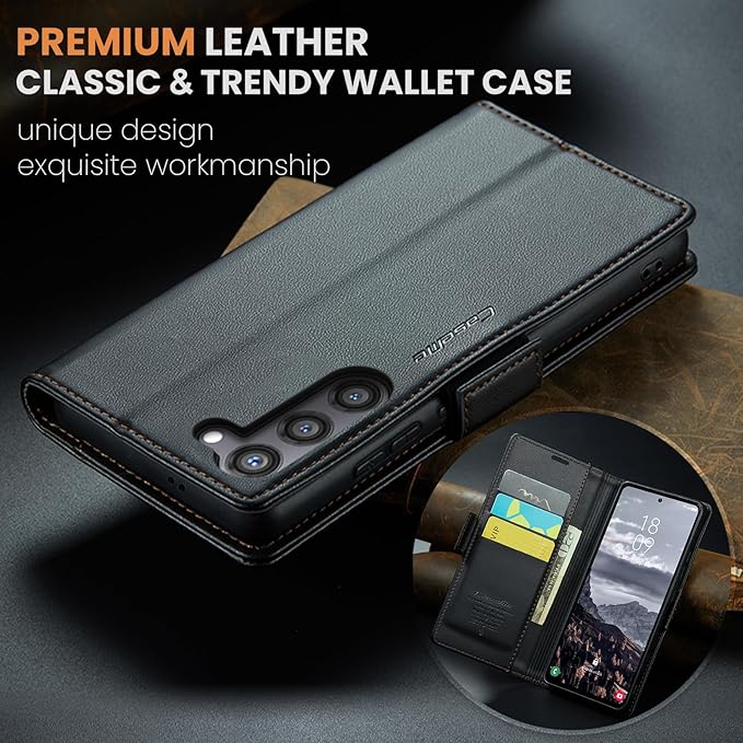 Case for Samsung Galaxy S24 Plus Wallet Case, RFID Blocking PU Leather Flip Folio Cover Card Holder Kickstand Shockproof Phone Case Compatible with Samsung Galaxy S24 Plus, Black