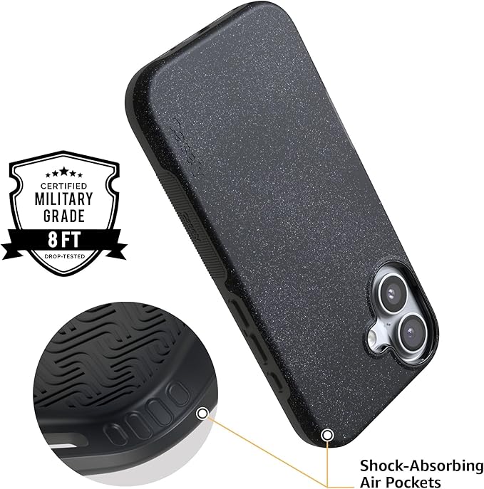 Casely iPhone 17 Case | Midnight Onyx | Black Shimmer | Compatible with MagSafe | Bold Protective Design