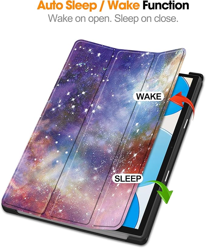Case for TECLAST M40 Pro 10.1 inch Tablet, Folding Folio Ultra-Thin PU Leather Stand Case Cover for TECLAST / P20HD / P20S Outer Space