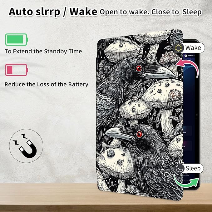 Case for 12.4 inch Galaxy Tab S10 Plus Case (2024), Galaxy Tab S9 Plus Case (2023), 360 Degree Rotating Folio Stand Smart PU Leather Cover, Auto Sleep/Wake, Ravens