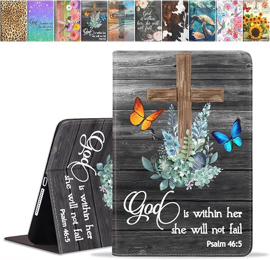 Case for Samsung Galaxy Tab A7 10.4 inch 2022/2020 (SM-T500/T503/T505/T507/T509), Premium PU Leather Stand Folio Cover with Auto Sleep/Wake, Bible Verse Psalm 46:5
