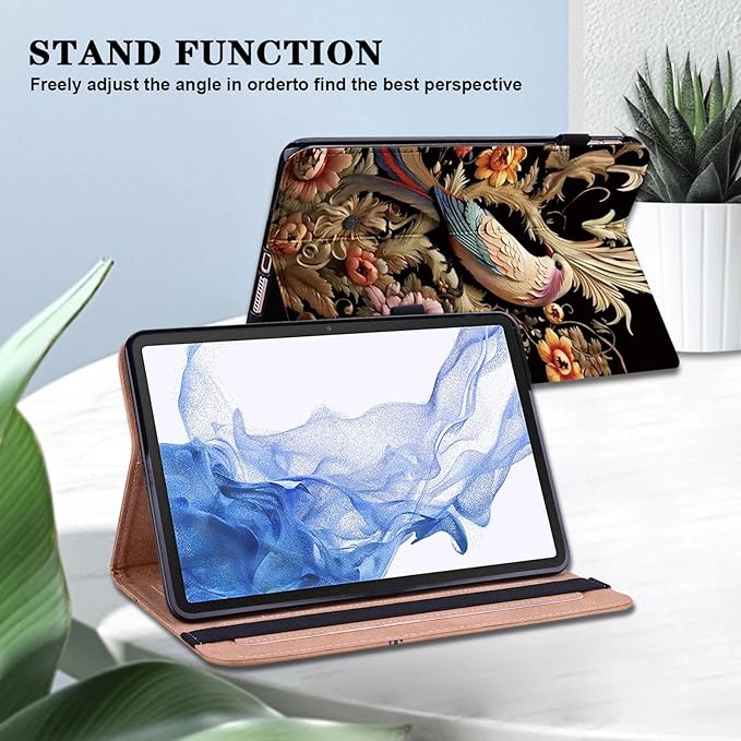 Case for Lenovo Idea Tab Pro 12.7 inch 2025 Tablet, PU Leather Folio Shockproof Protective Cover for Lenovo Idea Tab Pro 12.7" - Flower Birds