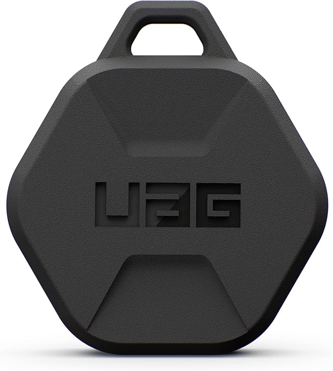 URBAN ARMOR GEAR UAG Compatible with AirTag Case Scout Rugged Anti-Scratch Lightweight Silicone Protective Cover Holder with Carabiner Attachment for Keys, Pets, Backpacks - Black