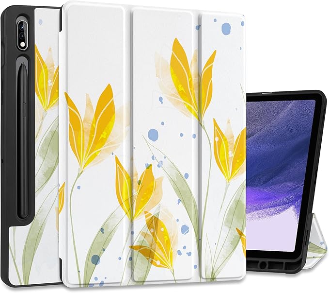 Case for Samsung Galaxy Tab S8 2022 & S7 2020, Shockproof Tablet Case for Samsung Tab S8/S7 11 inch with Auto Sleep/Wake & Trifold Stand & Soft TPU Back Cover, Botanical Watercolor
