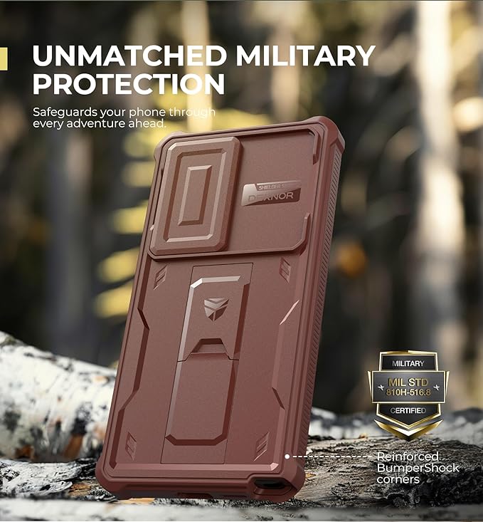 Dexnor for Samsung Galaxy S25 Ultra Case with Built-in Slide Camera Cover & Screen Protector & Kickstand,Heavy-Duty Shockproof Rugged Case Full-Body Bumper Cover for Galaxy S25 Ultra(2025),Maroon Red