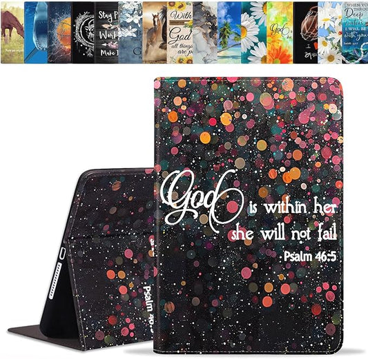 Case for Samsung Galaxy Tab A9 Plus 11 Inch 2023 Model (SM-X210/X216/X218), Slim Lightweight PU Leather Stand Cover with Auto Wake/Sleep, Bible Verse Psalm 46:5