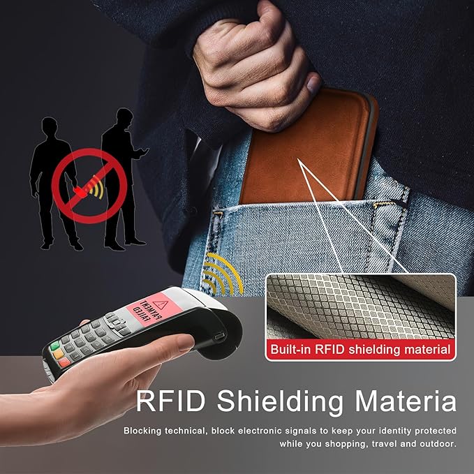 DJDUCK Designed for Samsung Galaxy S25 Case Wallet with Card Holder, [Magnetic Clasp Cover] [RFID Blocking Leather Protection] Shockproof Women Men Cases for Samsung S25 Light Brown