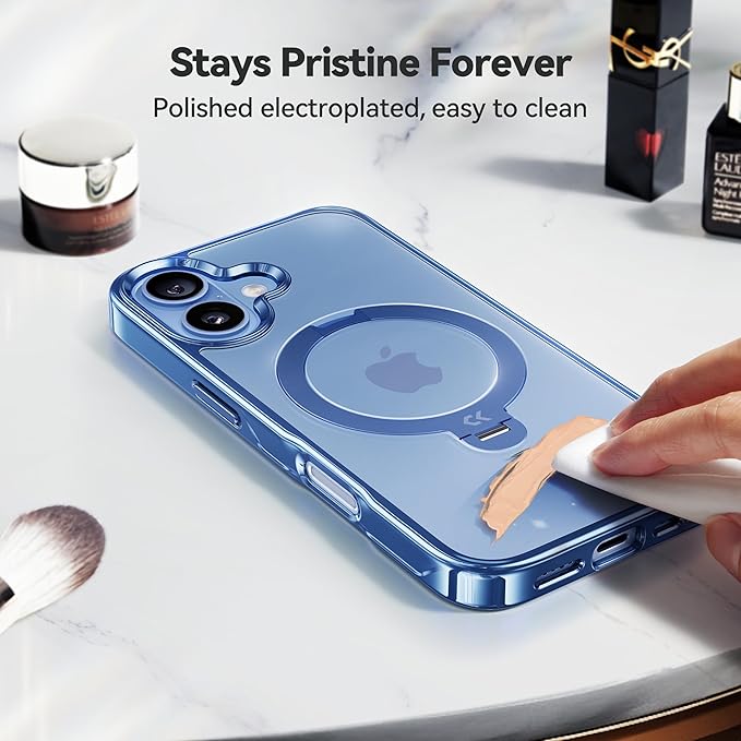 CASEKOO Mist Blue Designed for iPhone 17 Case with 360 Spin Magnetic Stand [Fit for MagSafe][17FT Military Protection] Slim Polished for iPhone 17 Case with Stand 6.3'', Mist Blue