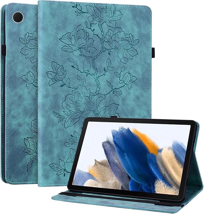 Case for Samsung Galaxy Tab A8 10.5 Inch 2022 Model (SM-X200/X205/X207), Slim PU Leather Folio Cover with Multi-Angle Stand and Pen Holder, Light Green