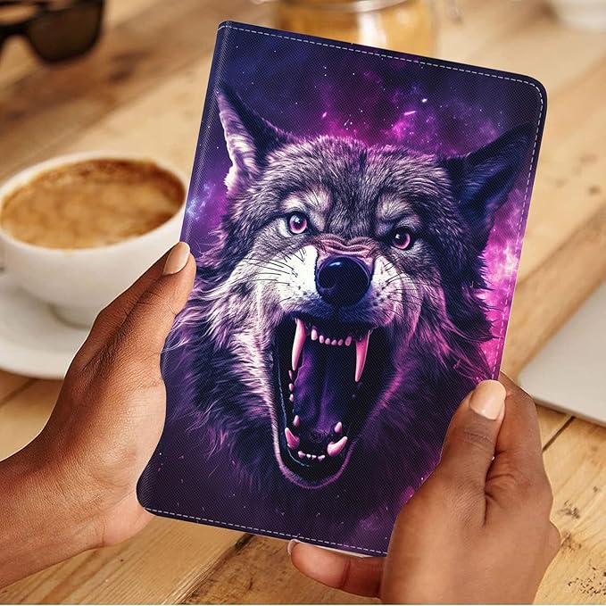 Case for Samsung Galaxy Tab A 10.1 2019 (SM-T510/T515/T517), Slim Lightweight PU Leather Stand Cover with Auto Wake/Sleep for Galaxy Tab A 10.1 Inch, Wolf