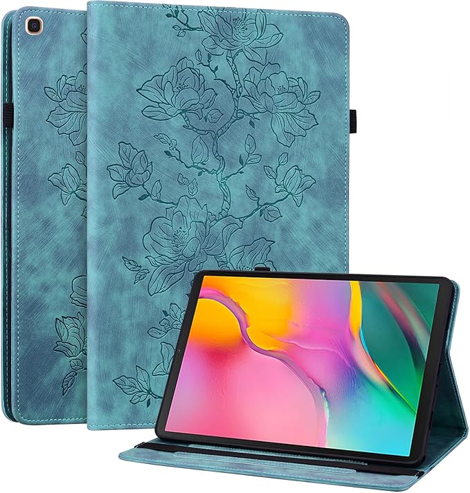 Case for Samsung Galaxy Tab A 10.1 2019 (SM-T510/T515), Slim PU Leather Folio Cover with Multi-Angle Stand and Pen Holder, Light Green