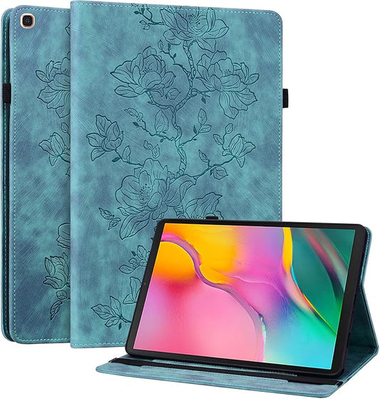 Case for Samsung Galaxy Tab A 10.1 2019 (SM-T510/T515), Slim PU Leather Folio Cover with Multi-Angle Stand and Pen Holder, Light Green