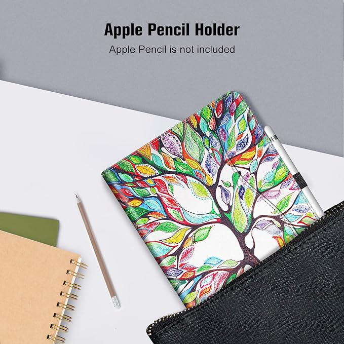 Fintie Case for iPad 9th / 8th / 7th Generation (2021/2020/2019) 10.2 Inch - [Corner Protection] Multi-Angle Viewing Stand Cover with Pocket & Pencil Holder, Auto Sleep Wake, Love Tree