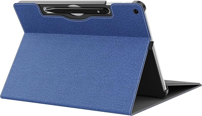 Tablet Case for 2025 New Microsoft Surface Pro 1st Edition 12-inch, PU Leather & Hard Shell Laptop Protective Cover with Multi-Angle Built-in Kickstand & Pen Holder (Blue)