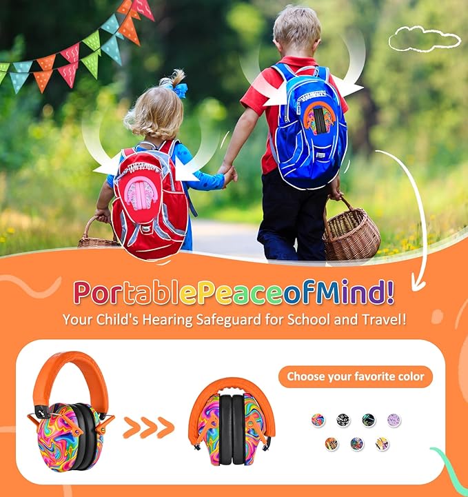 PROHEAR 032 Ear Muffs for Noise Reduction - 28SNR Noise Cancelling Headphones for Kids Autism Toddlers - Adjustable Hearing Protectors for Concerts Fireworks Sports Events, 3 Pack