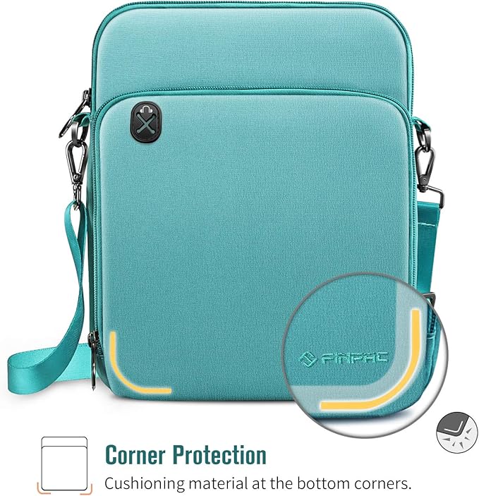 FINTIE 11 Inch Tablet Sleeve Case, Briefcase Shoulder Bag for 11" iPad (A16) 2025, Air M3 M2 2025/2024, 10.9" iPad 10th Gen, 10.9" Air 5/4, Galaxy Tab, Aqua Green