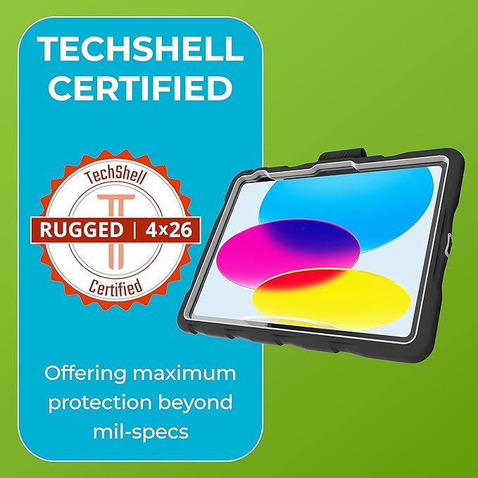 Gumdrop Hideaway iPad Case w/Stand Fits ONLY iPad 11th Generation |A16| & 10th Gen (10.9) inch Rugged Shockproof Reliable & Drop Tested for Kids K-12 Students Teachers Classrooms & School Use Black