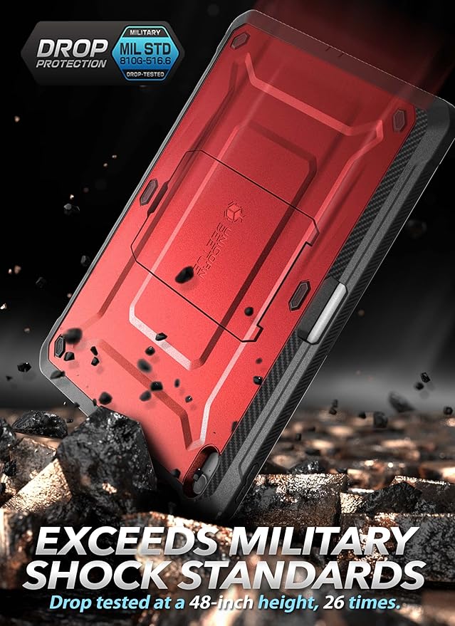 SUPCASE for iPad 11th Gen A16 Chip 11 Inch 2025 Case with Screen Protector (Unicorn Beetle Pro), [Built-in Stand & Pencil Holder] Heavy Duty Protective Cover for iPad 10th Gen 10.9 Inch 2022, Ruddy