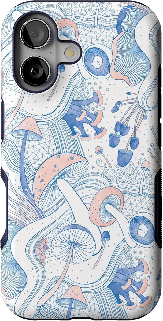 Casely iPhone 17 Case | The Fun Guy | Enchanted Forest Mushroom Floral | Bold Protective Design | Compatible with MagSafe