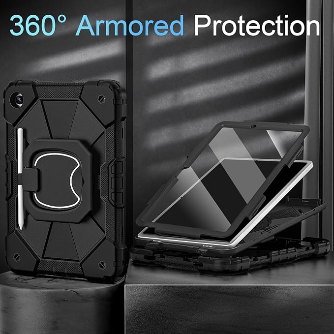 Case for Samsung Galaxy Tab A9+/A9 Plus 11 Inch (SM-X210/X216/X218) with Screen Protector/Rotating Stand/Pen Holder,Military Grade Shockproof Cover for Galaxy Tab A9 Plus Case