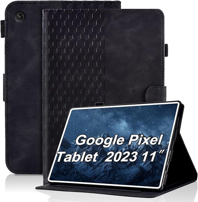 Case for Google Pixel Tablet 11 inch 2023 Magnetic PU Leather Folio Adjustable Stand Case with Card Holder Multi-Angle Viewing Flip Cover for Pixel 11" - Black