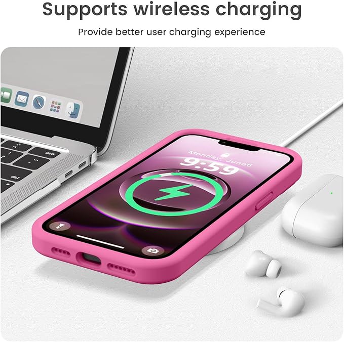 Vooii Compatible with iPhone 16e Case, Liquid Silicone Upgrade [Camera Protection] [Soft Anti-Scratch Microfiber Lining] Shockproof Phone Case for iPhone 16e 6.1 inch - Pitaya