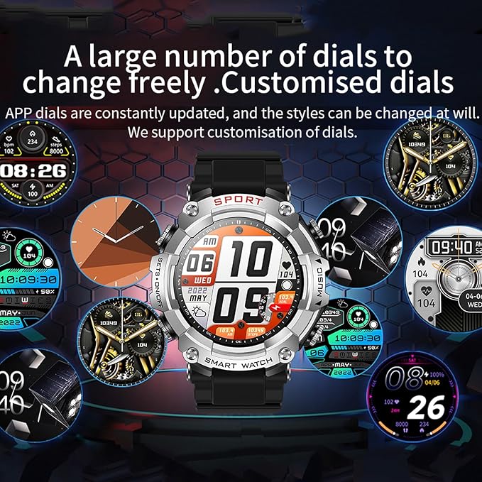 ZJX Smart Watch with Earbuds, 1.52-inch Full Touch HD Screen Metal Body, TWS Sports Earbuds Smart Watch Three-in-one，Support Custom Dial, Local Music Storage, Health Monitoring, Message Notification