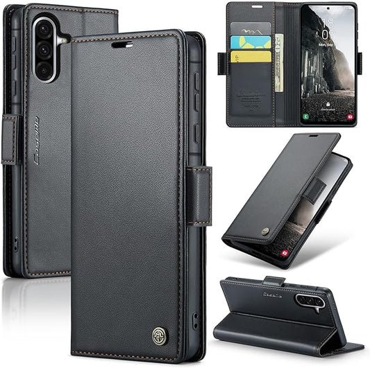 for Samsung Galaxy A56 5G Case, Premium PU Leather Wallet Case Flip Cover with [RFID Blocking][Card Holder][Stand Function] Shockproof Protective for Samsung Galaxy A56, Black