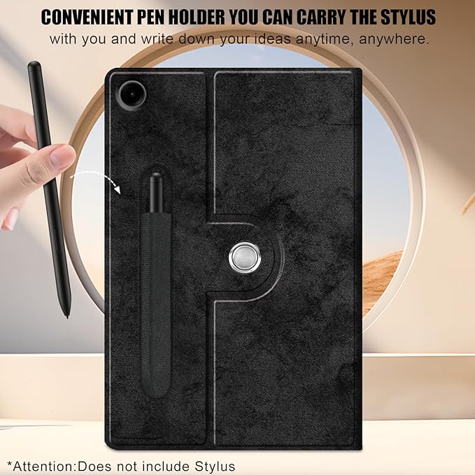 Case for Samsung Galaxy Tab A9 Plus/Galaxy Tab A9 + 11 Inch 2023 SM-X210/X216/X218 Tablet,360° Rotating Stand Cover with Auto Sleep/Wake,Black
