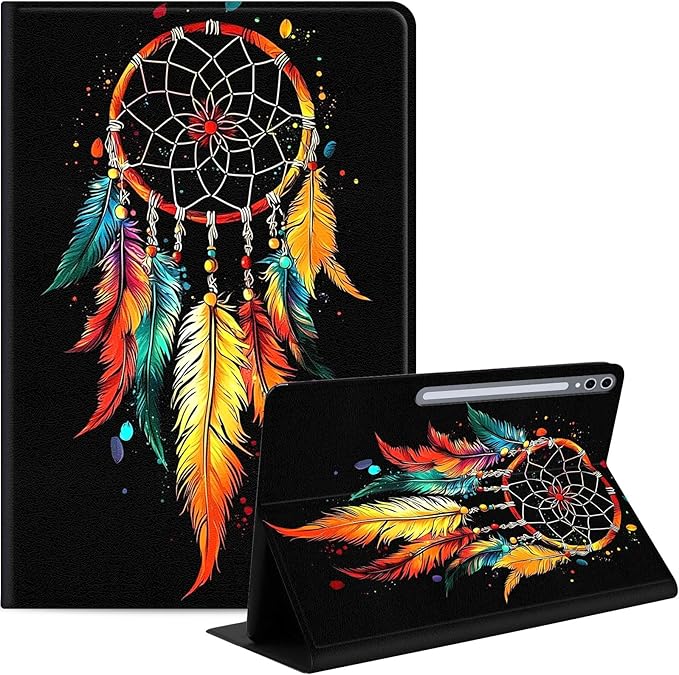 Case for Samsung Galaxy Tab S10 Plus/ S9 FE Plus/ S9 Plus 5G Tablet 12.4'', Slim PU Leather Stand Cover with Auto Wake/Sleep, Multi-Angle Viewing & Shockproof, Dream Catcher