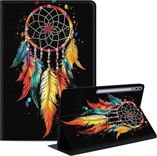 Case for Samsung Galaxy Tab S10 Plus/ S9 FE Plus/ S9 Plus 5G Tablet 12.4'', Slim PU Leather Stand Cover with Auto Wake/Sleep, Multi-Angle Viewing & Shockproof, Dream Catcher