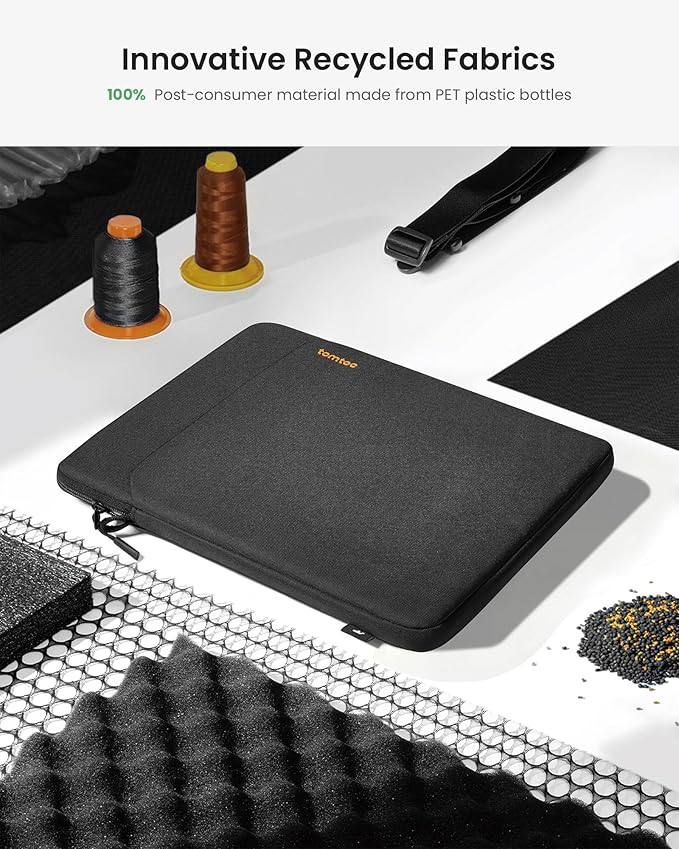 tomtoc Light-B19 Slim 11 Inch Tablet Sleeve Bag for 2025 11-inch iPad A16, iPad Air M3, iPad Pro M4/M2/M1, iPad Air M2 2024, iPad 10/9, Light Shoulder Bag with Acessories Storage, Eco-Friendly Fabric