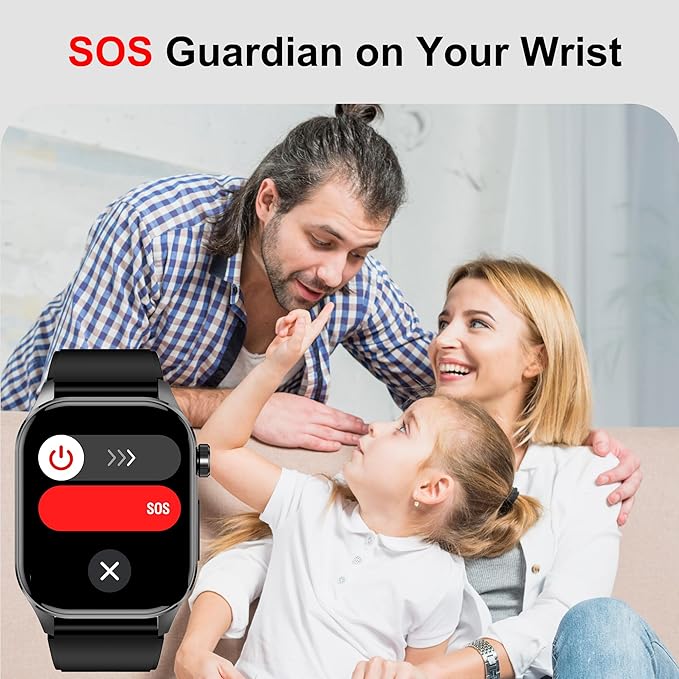 Advanced Health Smartwatch for Women Men with Real-Time Monitoring of Heart Rate, Blood Oxygen, Body Temperature, Blood Pressure, Sleep Quality and Stress Levels, Always-On Display, for Android & iOS