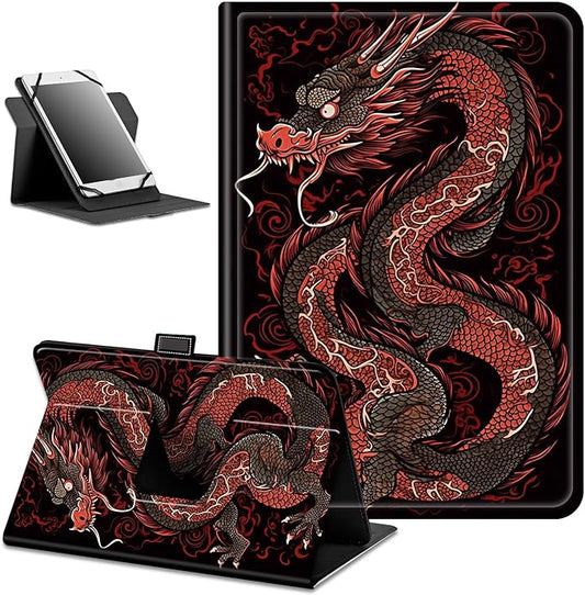 for Lenovo Tab M9 Case,9 inch Tablet Cover, Magnetic Closure Travel Portable Protective Case with 360 Degree Rotating Stand for Lenovo Tab M9 TB-310FU 2023-Flying Dragon