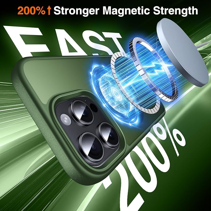 360° O-Ring MagStander for iPhone 16 Pro Max Case with Magnetic Kickstand Ring Holder [Compatible with MagSafe][360°Rotate Stand][Military Shockproof] iPhone 16 Pro Max Phone Cover Green