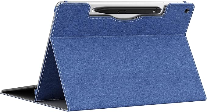 Laptop Case for Microsoft Surface Pro 1st Edition 12-inch, PU Leather Tablet Protective Cover with Multi-Angle Built-in Kickstand & Pen Holder, (Blue)