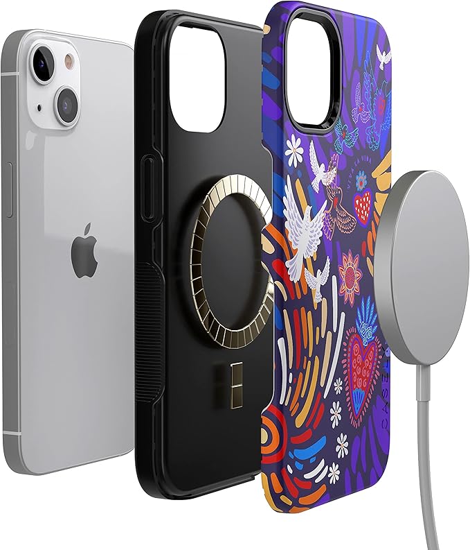 Casely iPhone 14 Case | Viva La Vida | Frida Kahlo Collage | Compatible with MagSafe | Bold Protective Design