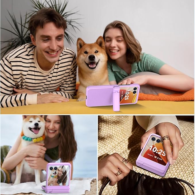 Oterkin Magnetic for Samsung Galaxy Z Flip 7 Case with [Built-in Screen Protector & Hinge Protection][Foldable Invisiable Stand] Military Grade Shockproof Full Body Protection Case for Galaxy Z Flip 7