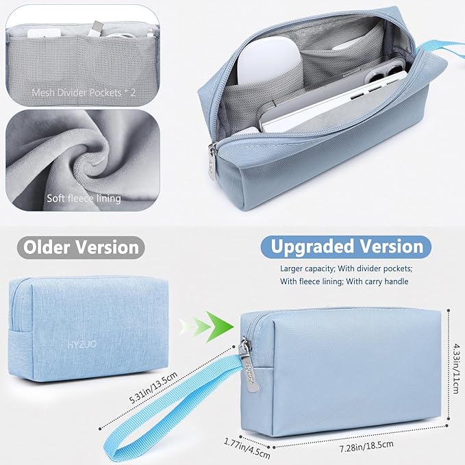HYZUO 13.3-14 Inch Laptop Sleeve Bag Set for MacBook Pro 14 M4/M3/M2/M1, MacBook Air/Pro 13.3, 13.5"/13.8" Surface Book/Laptop, Notebook Case for 13.3" HP Dell Lenovo Asus Acer, Pale Blue