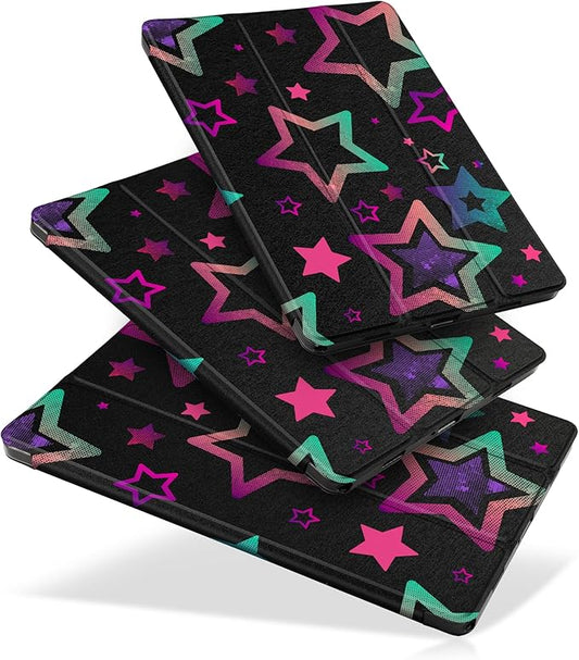 DONGKE Case for Samsung Galaxy Tab A9+/A9 Plus 11 inch 2024 2023 (SM-X210/X216/X218), Slim Stand Hard PC Translucent Back Shell Smart Cover, Auto Wake/Sleep - Stars