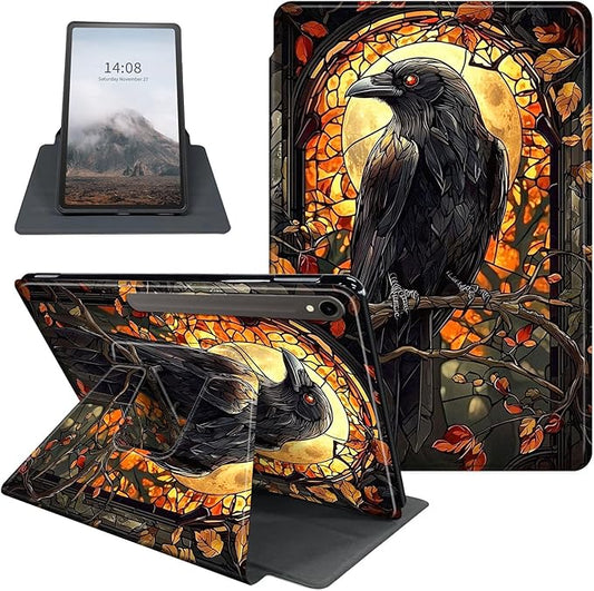 Case for Samsung Galaxy Tab S10 FE / S9 FE 5G 10.9 inch & Tab S9 11 inch, PU Leather 360° Rotating Stand Cover, Auto Sleep/Wake, Folio Smart Protective Cover, Elegant Raven
