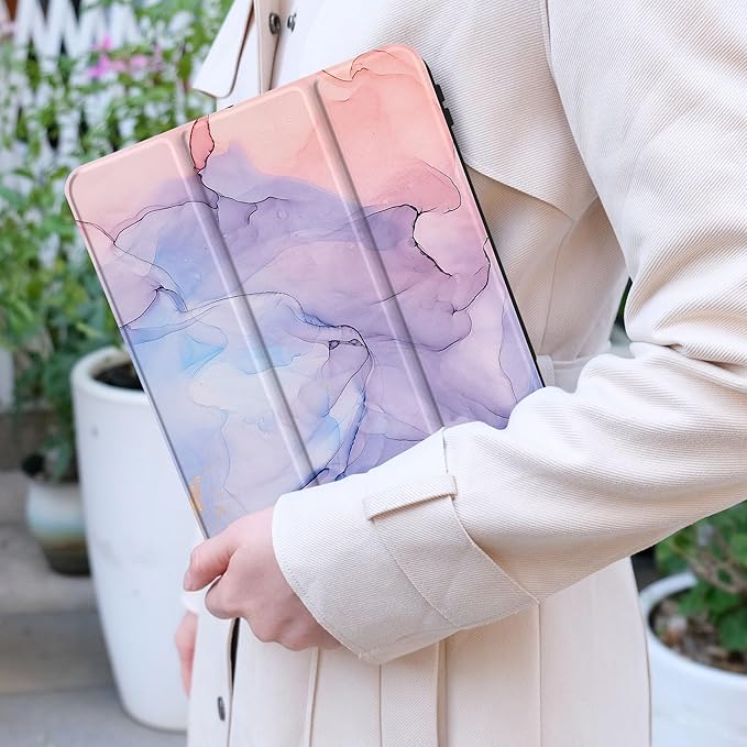 Case for Samsung Galaxy Tab S8 2022 & S7 2020, Shockproof Tablet Case for Samsung Tab S8/S7 11 inch with Auto Sleep/Wake & Trifold Stand & Soft TPU Back Cover, Abstract Marble
