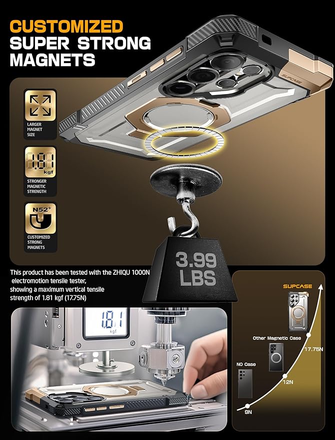 SUPCASE for Samsung Galaxy S25 Ultra Case with Stand (Unicorn Beetle Grip), [S Pen Friendly] [Compatible with MagSafe] [Military-Grade Protection] Magnetic Translucent Back Phone Case, Desert