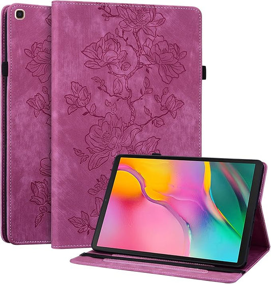 Case for Samsung Galaxy Tab A 10.1 2019 (SM-T510/T515), Slim PU Leather Folio Cover with Multi-Angle Stand and Pen Holder, Rose