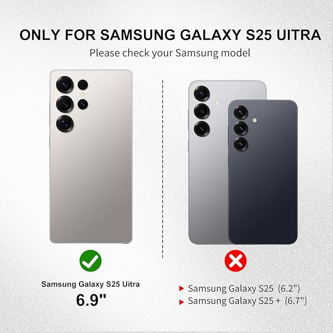 Case for Galaxy S25 Ultra 6.9"-Genuine Leather Folio Wallet Case with Kickstand RFID Blocking Card Holder Magnetic Protective Phone Cover Compatible with Galaxy S25 Ultra 2025 (Darkbrown)