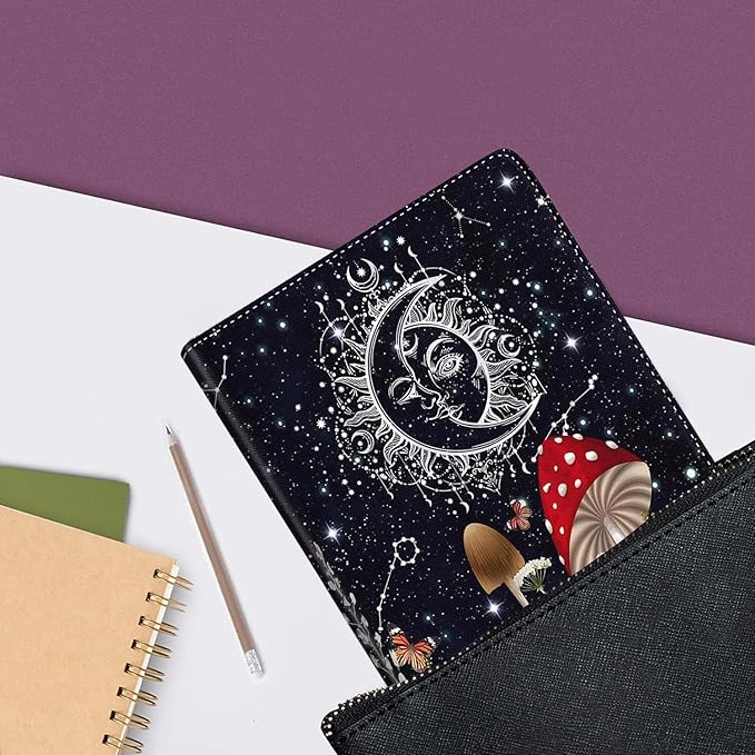 Case for Samsung Galaxy Tab A9 Plus 11 inch Case 2023，Slim Fit Foldable Standing Cover Case with Auto Sleep/Wake，Mushroom Boho Floral Sun Moon Galaxy Starry Sky