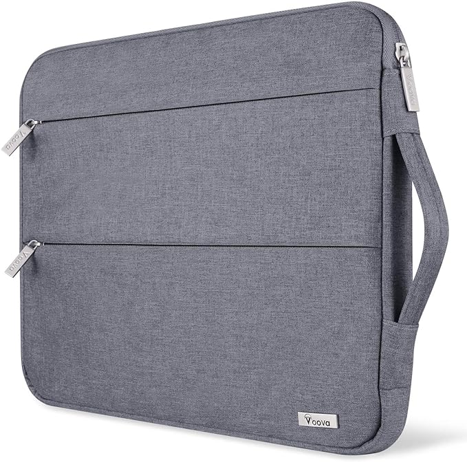 Voova 14 15 Inch Laptop Sleeve Case, Waterproof Computer Bag Cover Compatible with MacBook Air 15 M2/M3/M4 2022-2025, MacBook Pro 15, Hp chromebook 14, 14-15” Dell Lenovo Acer Asus, Grey