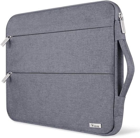 Voova 14 15 Inch Laptop Sleeve Case, Waterproof Computer Bag Cover Compatible with MacBook Air 15 M2/M3/M4 2022-2025, MacBook Pro 15, Hp chromebook 14, 14-15” Dell Lenovo Acer Asus, Grey