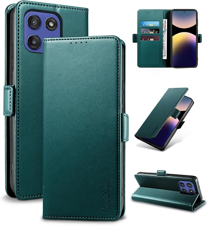 Wallet Flip Case for Moto G Stylus 5G (2025) - [RFID Blocking] Luxury PU Leather Card Holder Magnetic Phone Cover with Kickstand,Shockproof Protective Case,Green